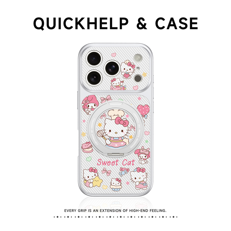 Little Chef Kt Cat Suitable for Apple 17 Phone Case 17 Pro Max New Kevlar iPhone 16 Pro Magnetic Protective Case 15 with Stand 14 Full Lens Protection 13 Anti-Drop Shell Air Premium