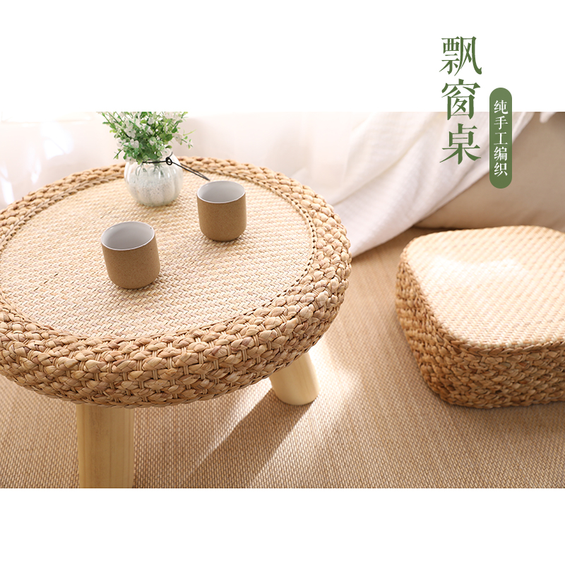 Solid wood vines Floating Windows Small Tea Table Day Style Window Sill Small Table Dining Room Table Dwarf Table Woven Tatami Table Folk Sleeping Terrace