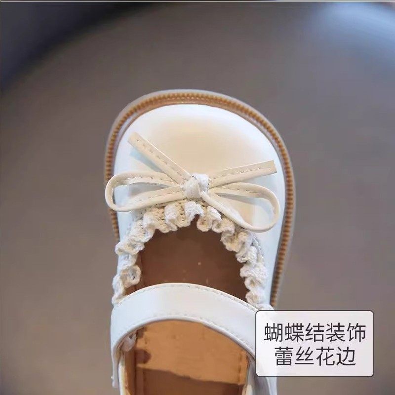 2025新款夏季女童学步鞋软底防滑小童0-1岁2公主蕾丝蝴蝶结小皮鞋 — 3