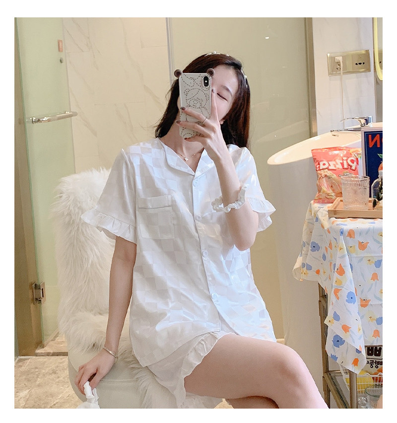 Летняя шелковая пижама, тонкие шорты, шелковый кардиган, комплект, короткий рукав, 2025 года 