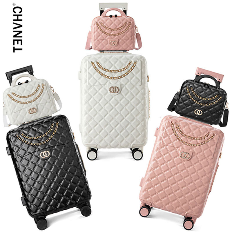 Luggage Suitcase for Female Students 2026 Light Luxury Quilted Trolley Case 20-Inch 24-Inch Small Chanel Style Carry-On Travel Password Lock Silent Wheels