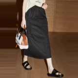 Летняя модная ретро юбка, европейский стиль, высокая талия, на шнурках, свободный прямой крой, А-силуэт