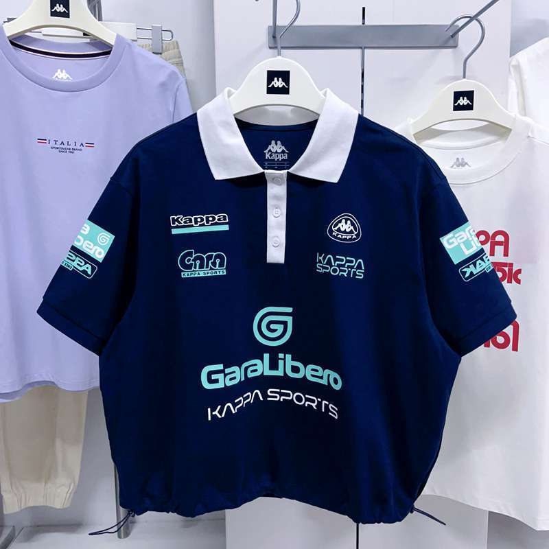Kappa Women's Sports Polo Shirt Back-To-Back Summer Casual Short-Sleeved Half-Sleeved Shirt Kpdhcpd70
