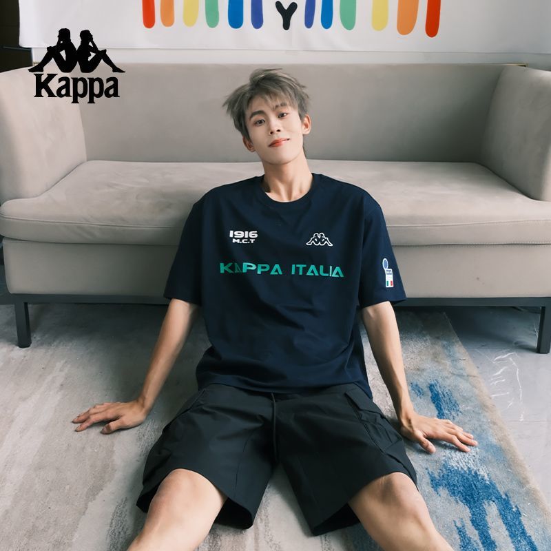 Kappa Retro Sports Short-Sleeved Pure Cotton Top Women's New Summer T-Shirt Men's Half-Sleeved K0Ex2Td01D