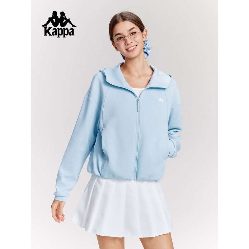 Kappa Sports Sweatshirt Back-To-Back Autumn New Cardigan Hooded Jacket Women's Hoodie K0F62Mk41