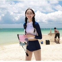 Snorkeling swimsuit woman sweet and thin long sleeve sunscreen speed dry surf woman Split Jellyfish Korean Diving Suit