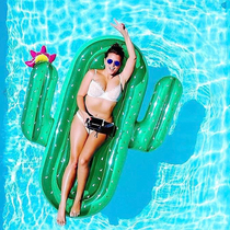 Childrens cactus ice cream floating bed adult pineapple water inflatable floating row rainbow floating air cushion swimming ring