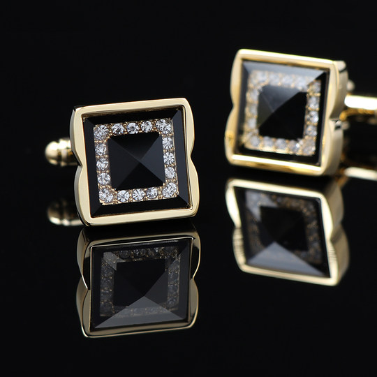 Agate Cufflinks for Men, French Shirt Cuff Studs, High-End Business Suit Cuff Studs, Light Luxury White Stone Cat's Eye Stone Gift Box