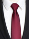 Red Tie for Men, Knot-Free Burgundy Zipper, High-End Wedding Formal Wear, Hand-Tied Suit for Business