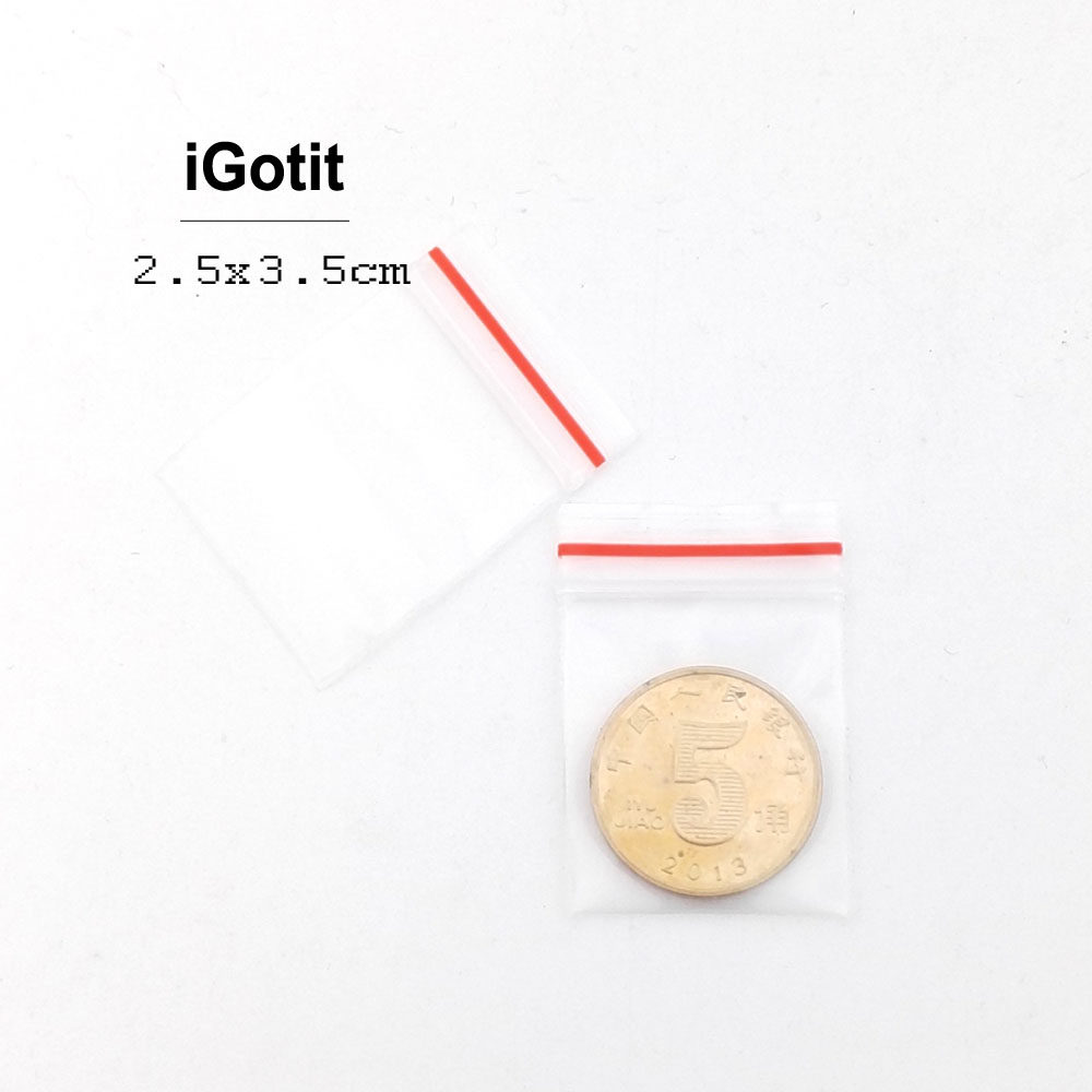 2 5*3 5cm500 red edge special small ziplock bag extra thick 20 silk sealing pocket medicine bag five-cent coin bag