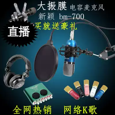 BM-700 condenser microphone computer network K song sound card recording equipment set microphone