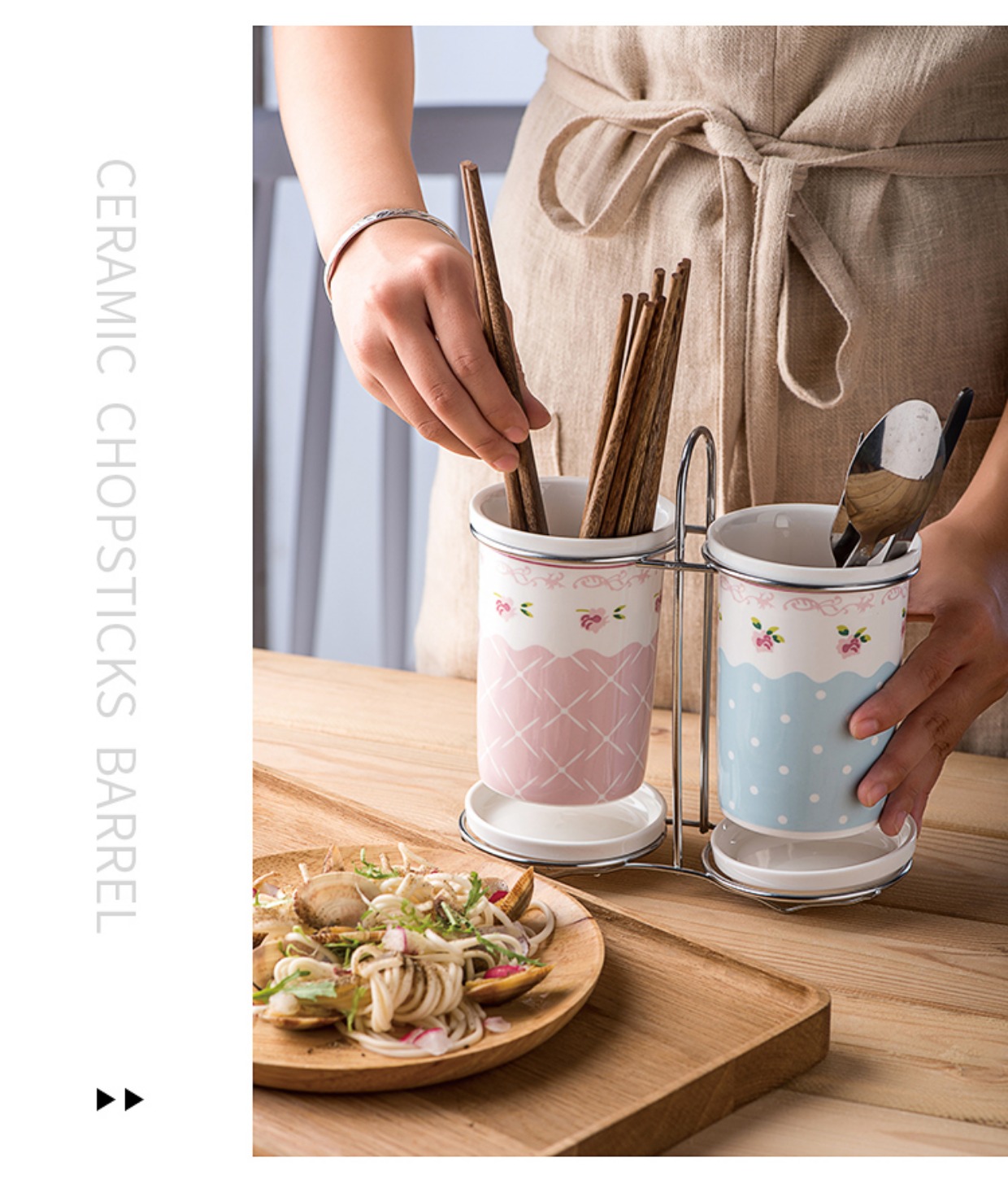 Đũa gốm ống cống đũa đũa gốm Hàn Quốc đũa đũa đũa bộ đồ ăn nhà bếp cung cấp đũa lồng bộ bát đĩa hàn quốc