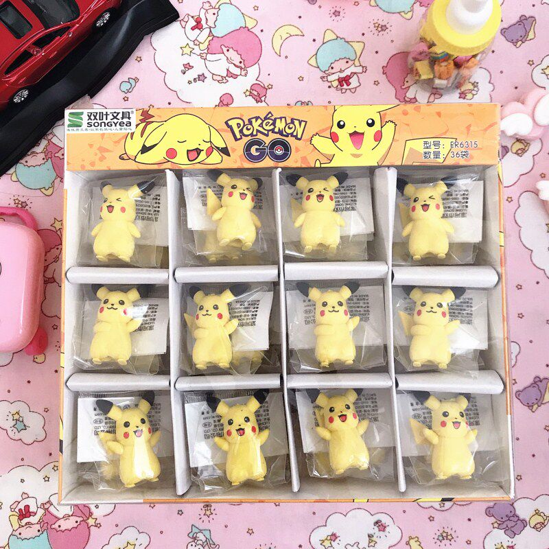 Cute Pikachu three-dimensional cartoon eraser primary school students learning gifts creative stationery prizes wholesale