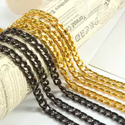 Women's bag chain strap bag with accessories single shoulder strap cross back bag strap single buy metal round flat chain Joker