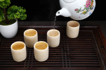 Health and environmental protection bamboo wooden teacup heat resistant hand anti-drop Tea Cup Kung Fu Small teacup tea cup tea set accessories