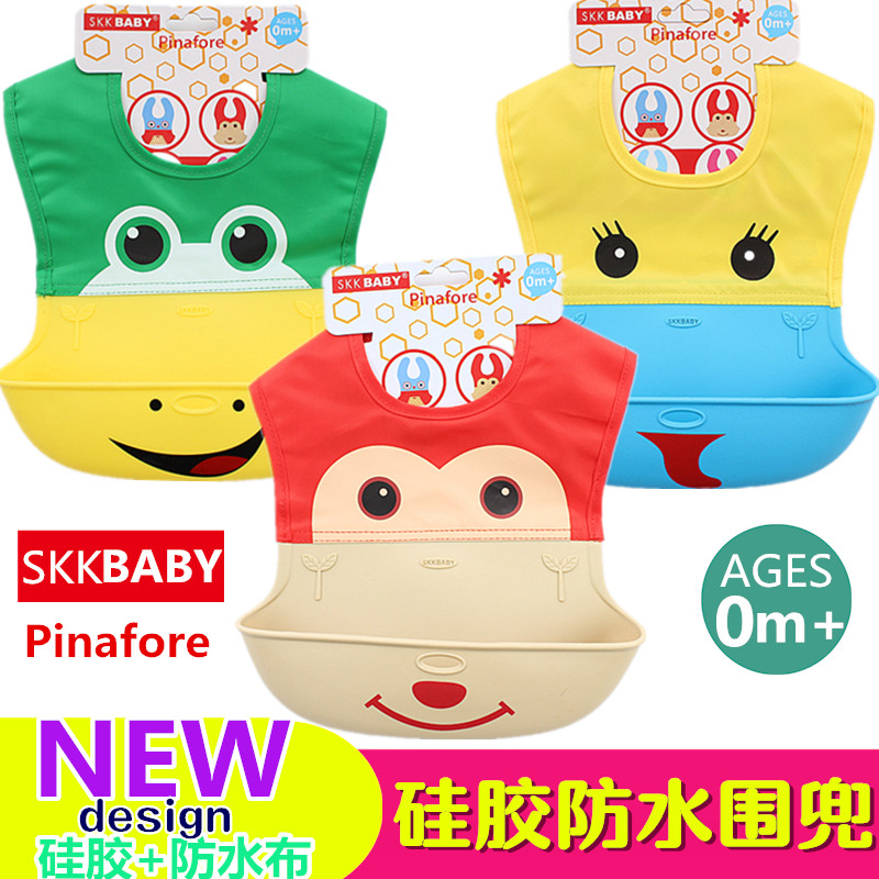 Baby Dinner Bib Hood Baby Bib Silicone Waterproof Ultra Soft Food Dinner Bib Free to wash children Children's Big Saliva Pocket