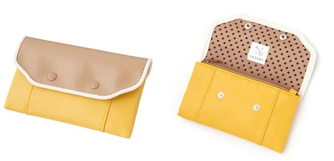 Phụ lục khác màu vàng ~ giả da hai màu phù hợp với dấu chấm lót ví / gói thẻ ví nam gucci