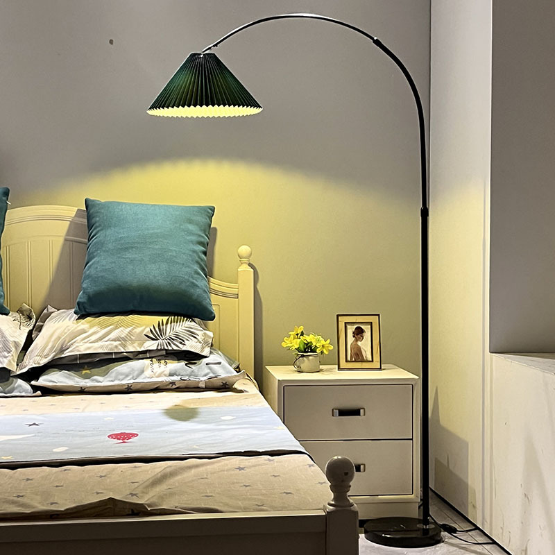 Pleated Shade Floor Lamp, Fishing Lamp, Living Room Design, Trendy Sofa, Bedroom Bedside Standing Led Floor Lamp