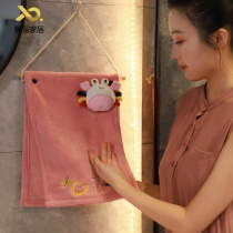 Step up thickening Hanging Absorbent Rubbing Hand Towels Cute Creative Bathroom Wipes Small Hair Towel South Korea Nets Red Dry Handcloth