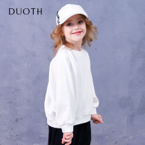 Duos girls clothes spring and autumn clothes childrens T-shirt new childrens bat sleeve pullover clothes baby loose top