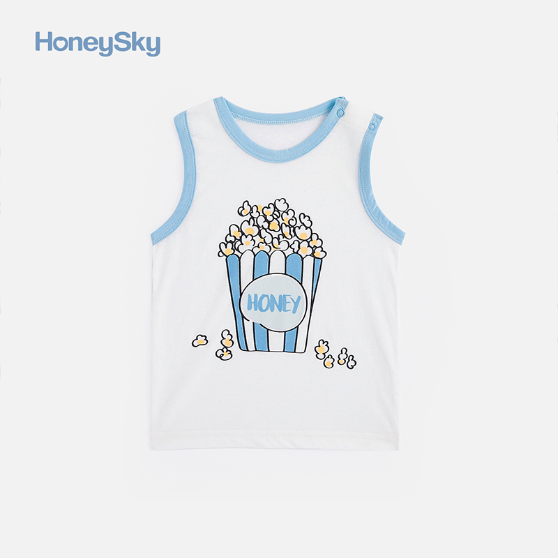 Hani Sky bé Vest mùa hè mỏng trên bông lót bé áo không tay T-shirt.