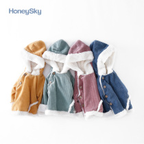 Hani Sky baby vintage corduroy jacket autumn and winter men and women baby hooded top topped
