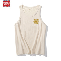 Big Code Vest Men 200G Retro Stamps Wake Lion Head Germ cotton Gats up fat Sweat Vest Men and Men Unsleeveless