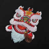 Хлопковая черная цветная трендовая футболка с коротким рукавом, китайский стиль, с вышивкой, оверсайз