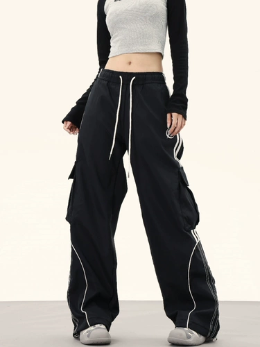 Летние спортивные трендовые штаны, парашютист в стиле хип-хоп для отдыха, свободный прямой крой