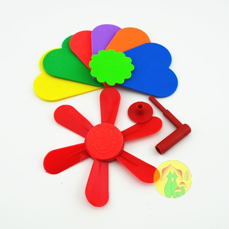 Mẫu giáo handmade quà tặng nghệ thuật giáo dục sớm cối xay gió sáng tạo thủ công mùa xuân nguyên liệu cối xay gió DIY cửa hàng đồ chơi trẻ em