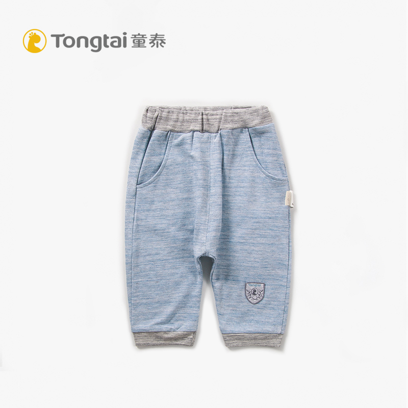 Child Thai Baby Pants Summer Thin 1-4-year-old baby casual seven-minute pants boy outside wearing dual-use crotch 50% pants