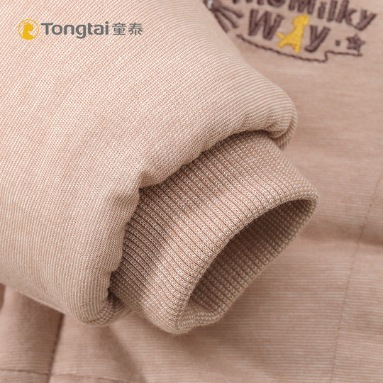 Tongtai autumn and winter new baby pure cotton thickened closed crotch jumpsuit for men and women baby warm padded outing clothes