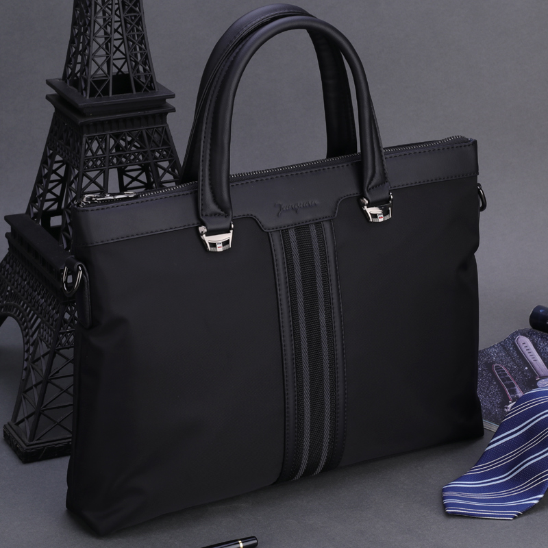 Men's Briefcase One Shoulder Diagonal Handbag Computer Bag Business Bag A4 File Bag Large Capacity Business Casual Cloth
