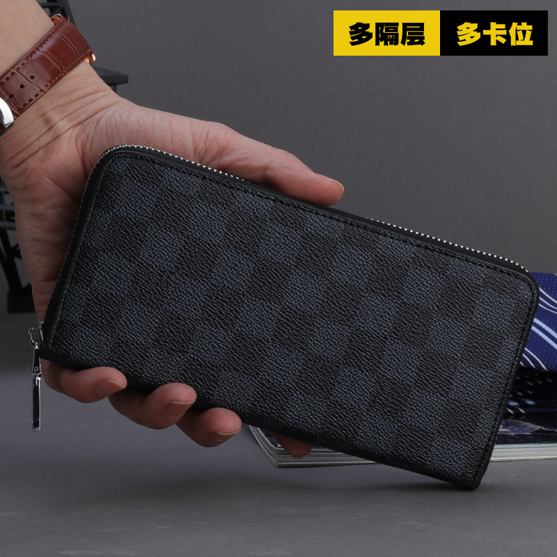 Men's Women's Trousers Wallet Zipper Mobile Phone Bag Large Capacity Wallet Checkered Handbag Clutch Bag Clutch Bag Hand Carry