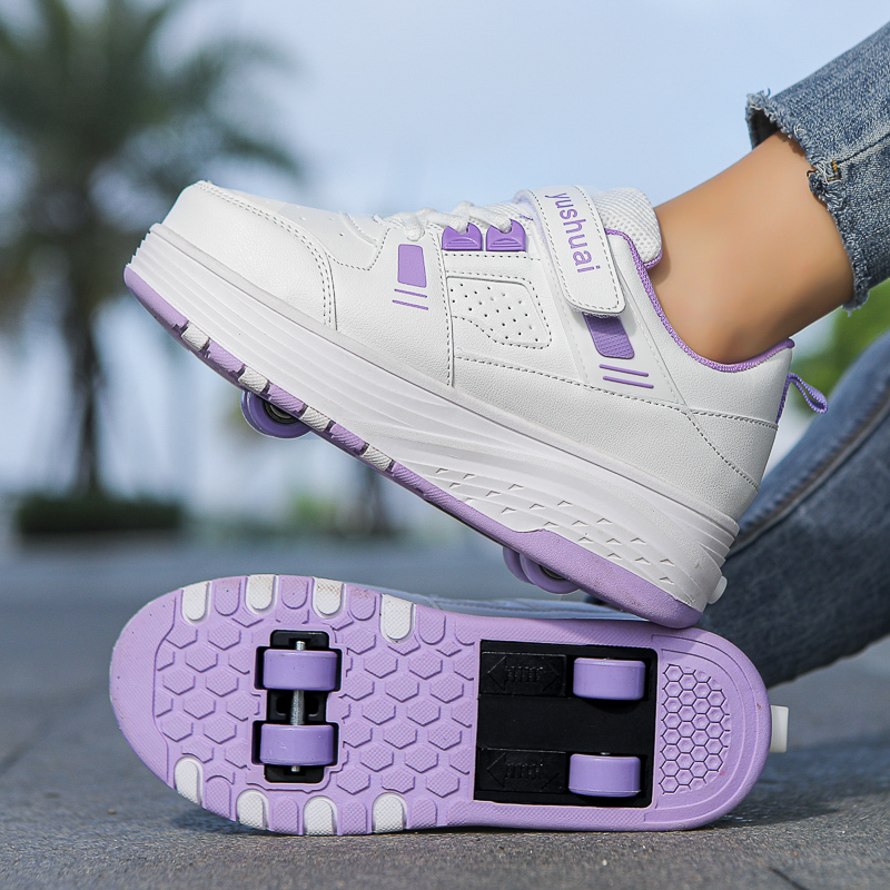 Summer Breathable New Style Invisible Four-Wheel Automatic Retractable Walking Sports Roller Skates for Women, Men and Children