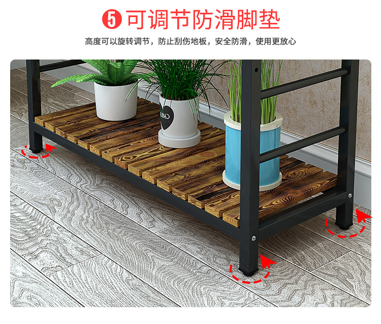 Hoa khung gỗ chắc chắn hoa màu xanh lá cây kệ hoa sắt rèn hoa đứng nhiều lớp phòng khách ban công phong cách châu Âu kệ hoa - Kệ kệ decor