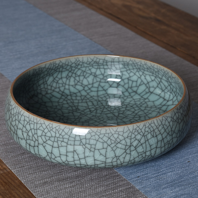 Green Porcelain Pen Wash Tea Wash Flower Pot water pall size Gothic kiln ice cracked peel Bowl Bowl bowl Bowl Wash Tea Ware house Supplies