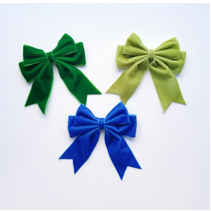 Black Double-Layered Velvet Bow Hair Accessory Swallowtail Clothing Shoe and Hat Accessories DIY Semi-Finished Product 3.8