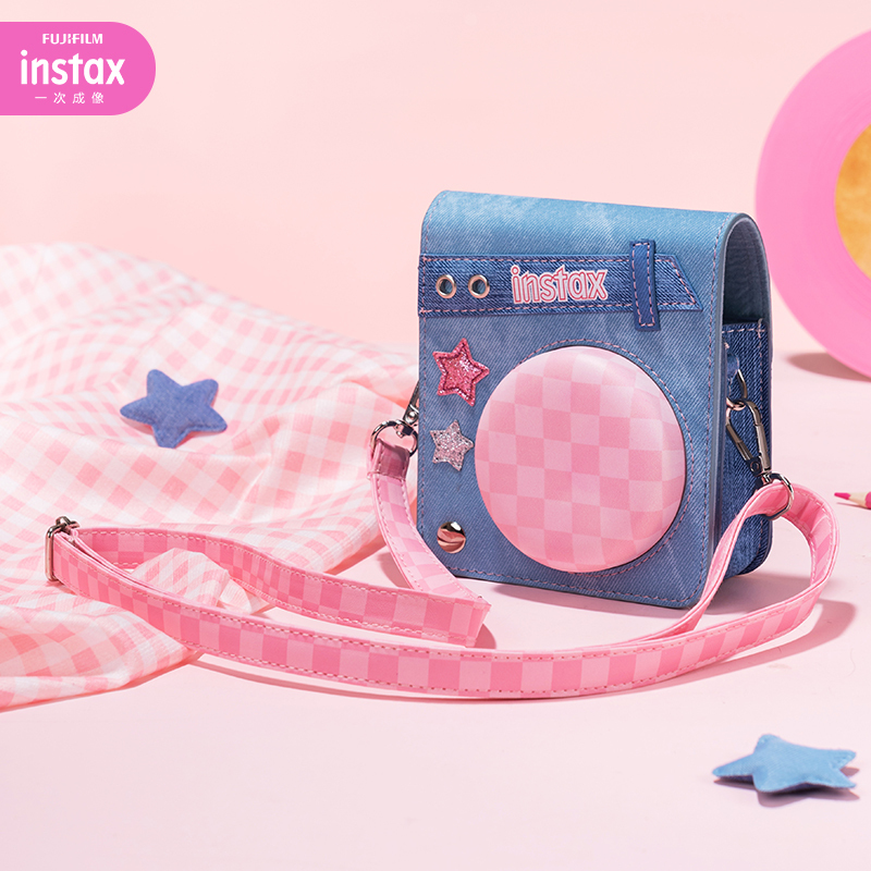 Fuji Instax Instant Camera Mini11/Mini12/Mini40/90 Camera Bag Sweet Denim Fitted Bag
