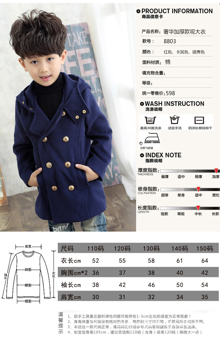 Manteau pour garcon en laine - Ref 2161197 Image 15