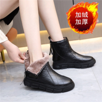 Snow boots womens Martin boots winter 2022 new foreign style waterproof non-slip plus velvet thickened northeast warm cotton shoes