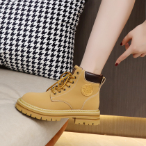 Martin boots womens 2022 new British style leather thick bottom net red popular rhubarb boots all-match short boots single boots