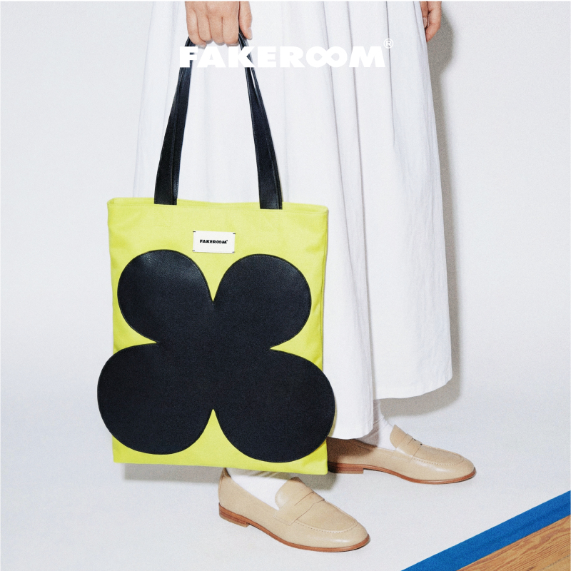 New Official Fakeroom Original Upgraded Nylon Shoulder Bag with Lucky Flower and Four-Leaf Clover Design