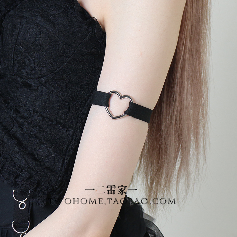 Lolita Punk Gothic Heart Elastic Arm Ring Black Spicy Girl Sweet Cool Arm Band Personalized Lolita Accessories