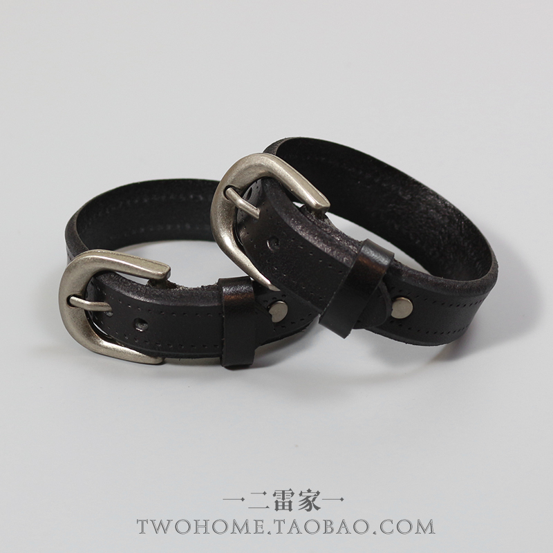 European and American Punk Rock Street Couple Leather Bracelets Simple Glossy Retro Leather Bracelet Accessories Trendy Bracelet