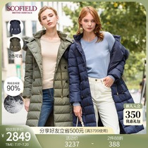 SCOFIELD womens winter fox fur collar hooded duck down jacket SFJD98T03L