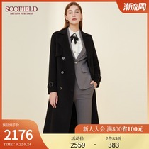 Y)SCOFIELD womens autumn New straight wool elegant fashion long commuter business double-sided tweed coat