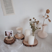 chic Korean wind Nordic cafe Log Coaster wood chips scented candle pad business card clip decorative pendulum props