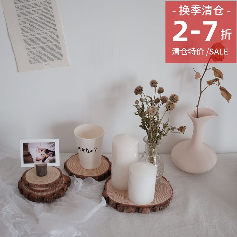 Clear Warehouse Special Price Chic Han Wind Log Cup Mat Wood Sheet Incense Candle Cushion Name Sheet Clip Decorative Swing Pat Props