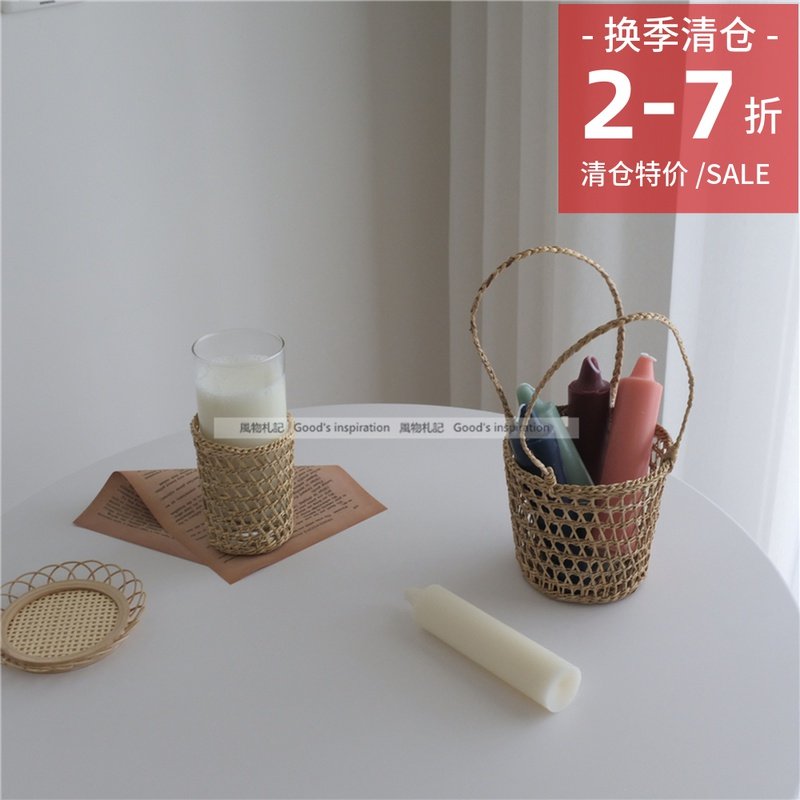 Clear cabin special price chic grass chic hand small flower basket cup sleeve hollowed-out desktop containing basket shooting props